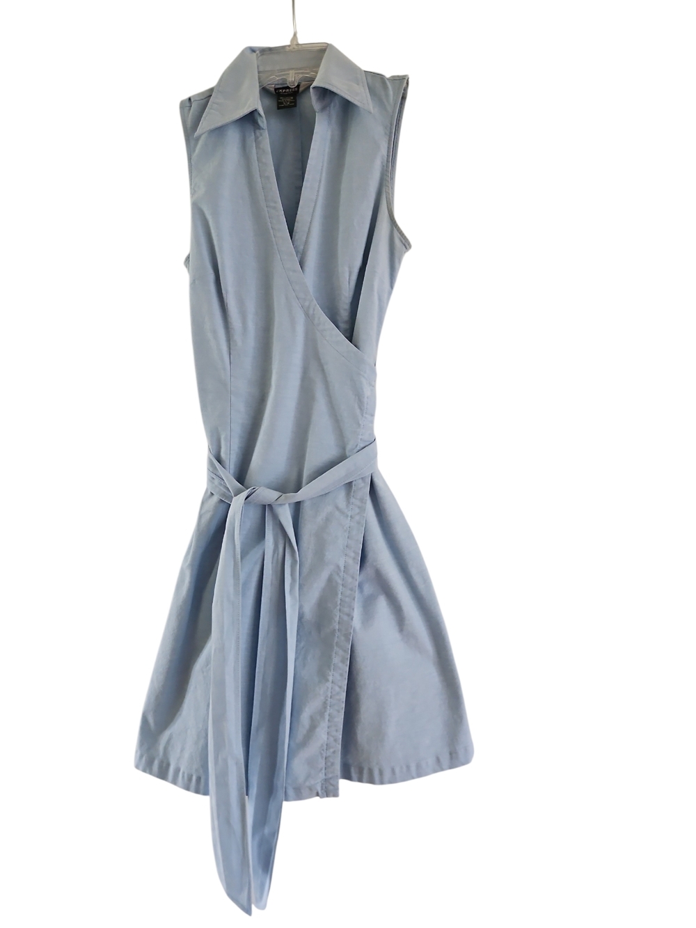 Express Stretch Wrap Dress Size 5/6 Sleeveless Chambray Blue